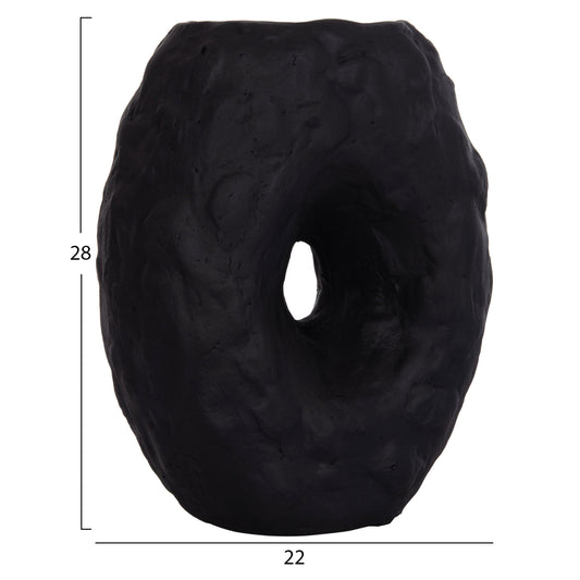 DECORATIVE TABLE VASE NAMENTIS HM4673.01S TERRACOTA IN BLACK COLOR--22x13x28Hcm.