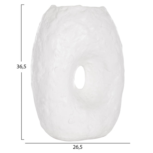 DECORATIVE TABLE VASE NAMENTIS HM4673.02L TERRACOTA IN WHITE COLOR--26.5x16x36.5Hcm.