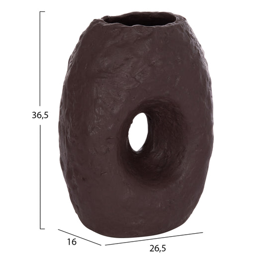 DECORATIVE TABLE VASE NAMENTIS HM4673.07L TERRACOTA IN CHOCOLATE COLOR--26.5x16x36.5Hcm.