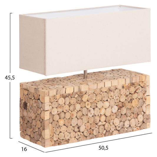 TABLE LAMP TWIGGY HM4437 DRIFTWOOD & WHITE CAP 50.5x16x45.5Hcm.