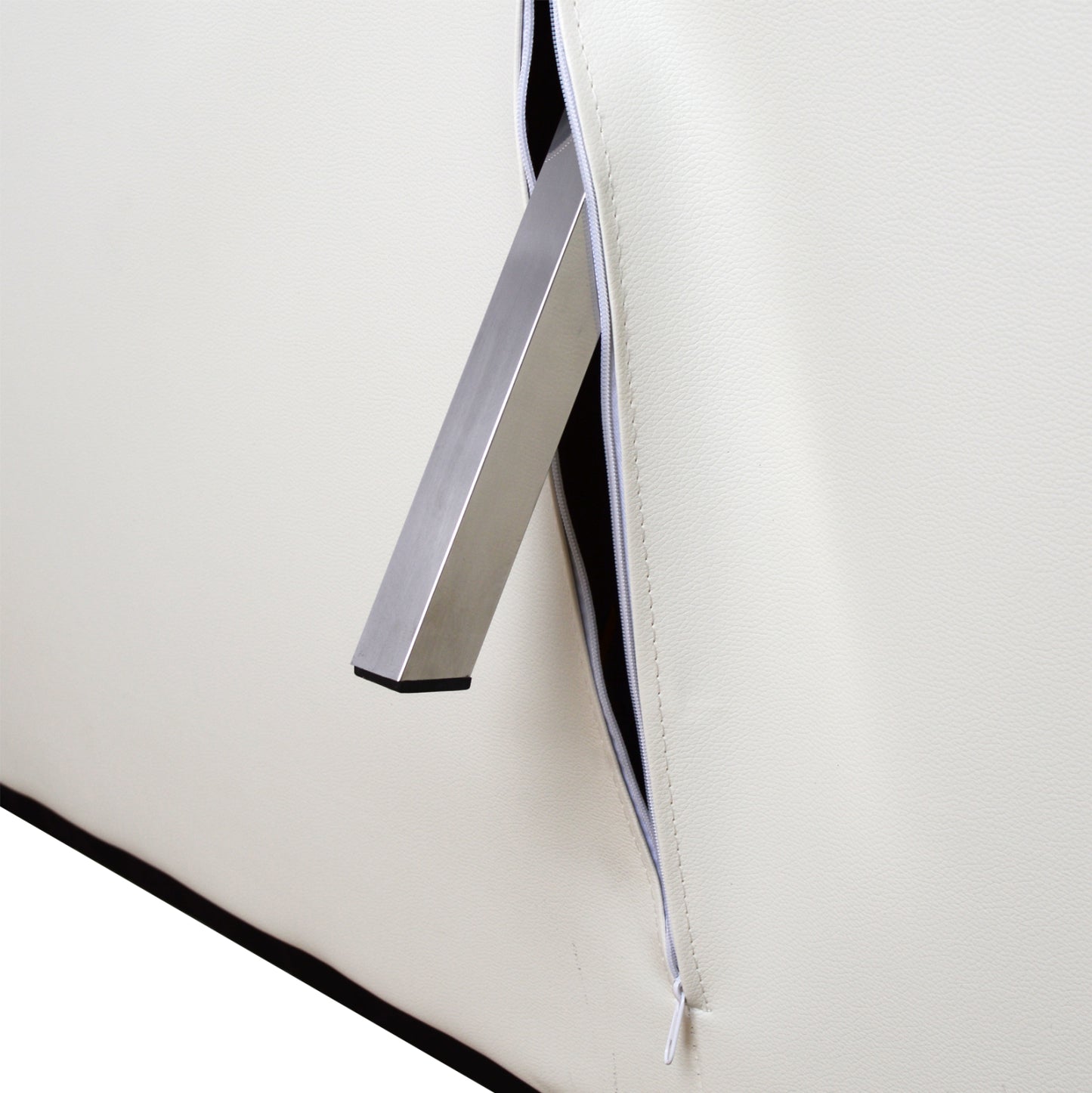 Καναπές/Κρεβάτι HM3001.01 Thom με πτυσσόμενα μπράτσα Λευκό PU 189x93x82 εκ.