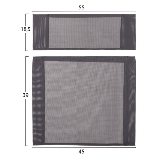 FABRIC CUSHION SET HM11252.80 FOR NAXOS DIRECTOR'S CHAIR IN GREY COLOR