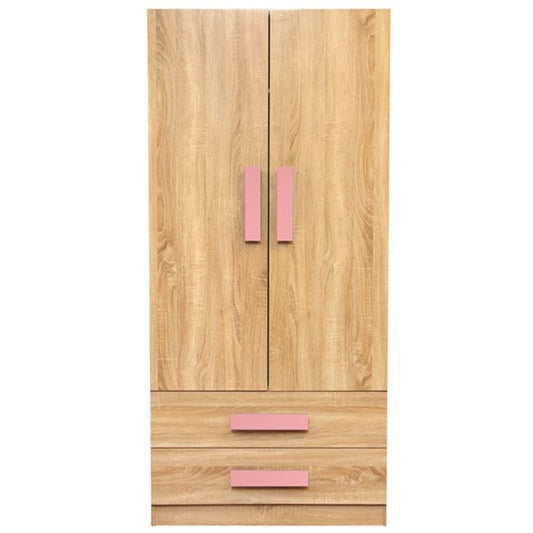Wardrobe 2 Door Playroom Sonama-Pink HM335+HM336.02 80X50X180cm