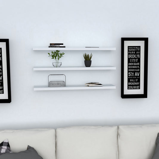 WALL SHELVES CASSIUS HM8966.11 MELAMINE IN WHITE 60x14,5 cm.