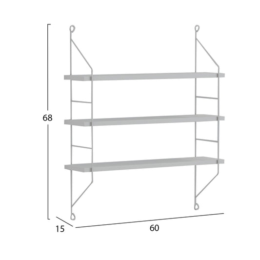 WALL SHELVES ACHALA HM9185.15 MELAMINE IN WHITE 60x15x68Hcm.