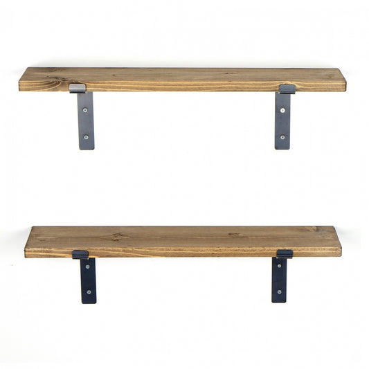 WALL SHELF IN WALNUT COLOR HM8997.01 60x14x16 cm.