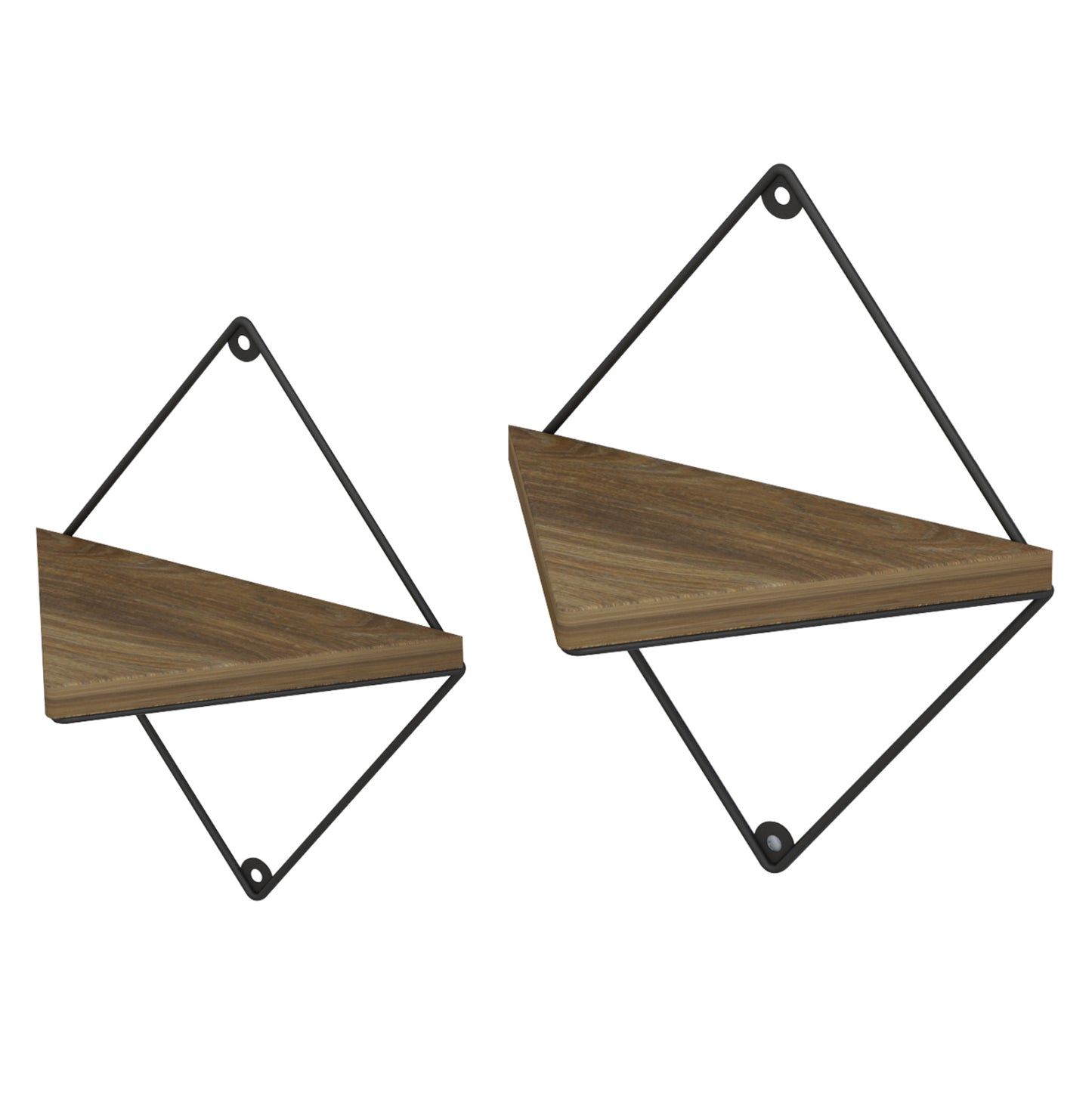 WALL SHELVES 2PCS SET EVERLEIGH HM8951.11 BLACK METAL-MELAMINE IN NATURAL 22x13x30Hcm.