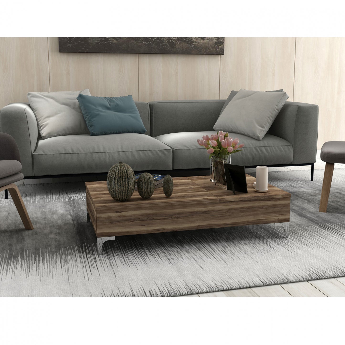 ΤΡΑΠΕΖΙ ΣΑΛΟΝΙΟΥ POLYMORPIC ΚΑΡΥΔΙΑ-ΜΕΤΑΛΛΟ HM8930.01 121Χ69,2Χ28 εκ.