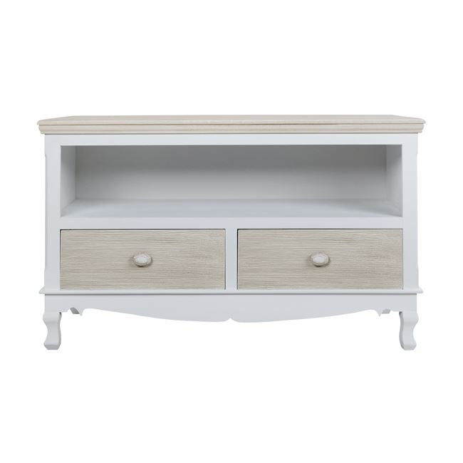 TV Stand Melody HM7003.02 White/Grey patina 100Χ42Χ61