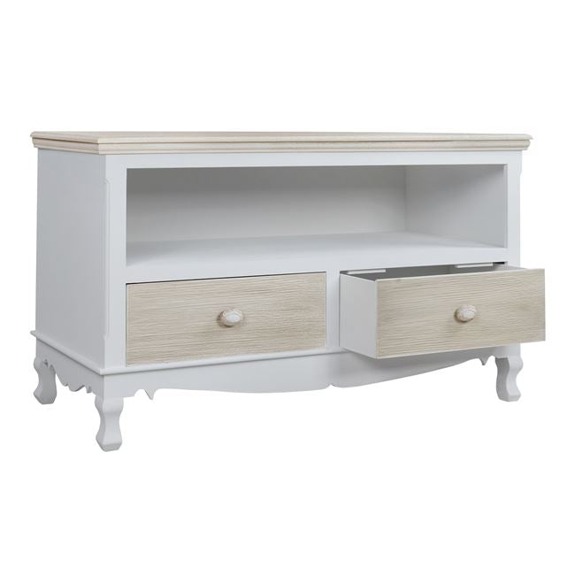 TV Stand Melody HM7003.02 White/Grey patina 100Χ42Χ61