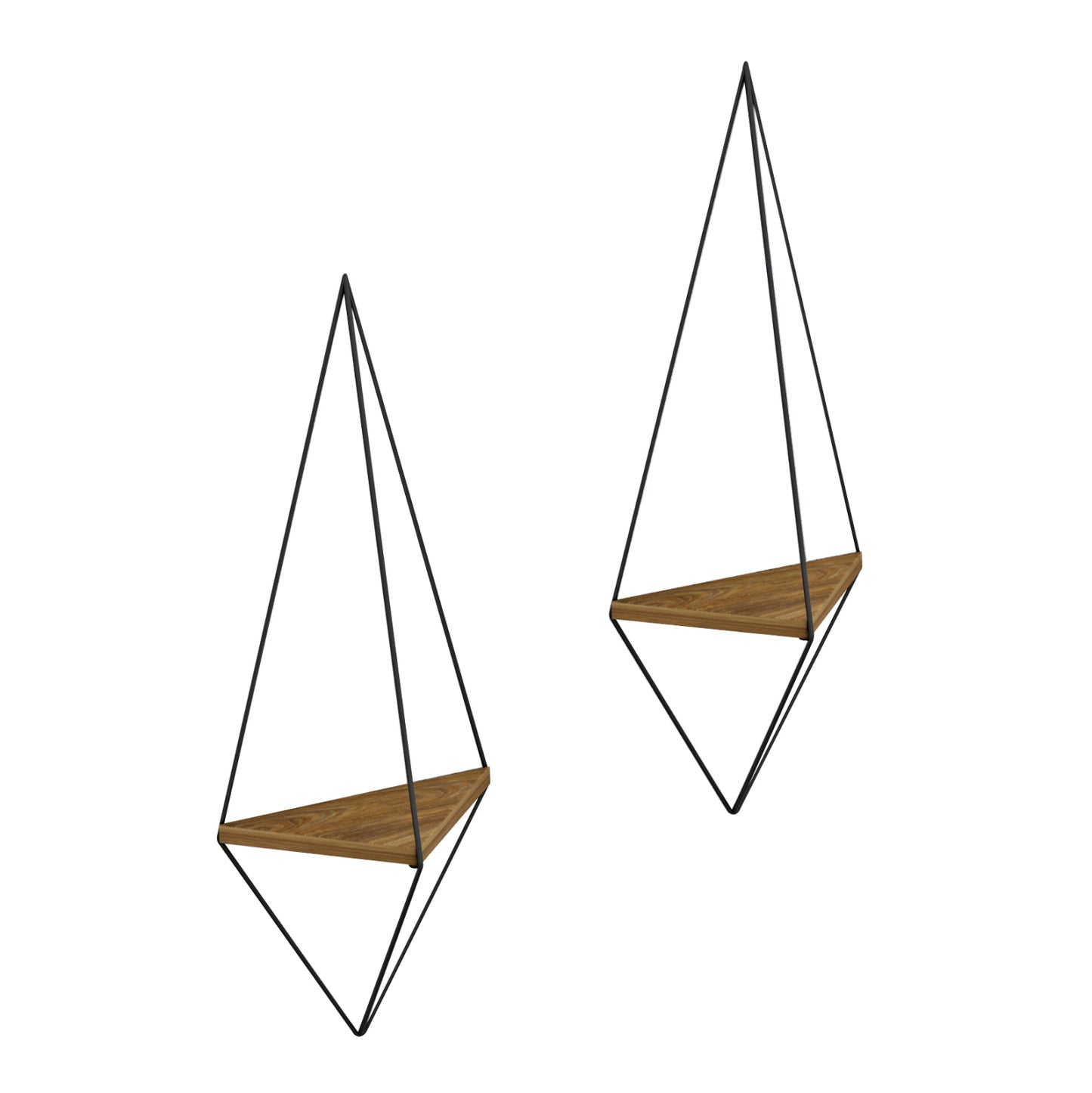 WALL SHELF 2PCS SET CANNARD HM8925.11 MELAMINE IN NATURAL-BLACK METAL 23x15x60Hcm.