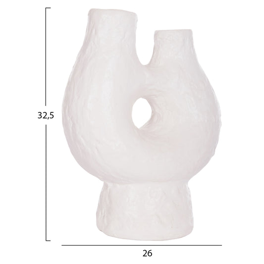 DECORATIVE TABLE VASE NAMENTIS HM4665.02S TERRACOTA IN WHITE COLOR--26x15x32.5Hcm.