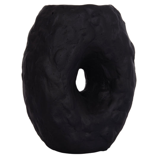 DECORATIVE TABLE VASE NAMENTIS HM4673.01S TERRACOTA IN BLACK COLOR--22x13x28Hcm.