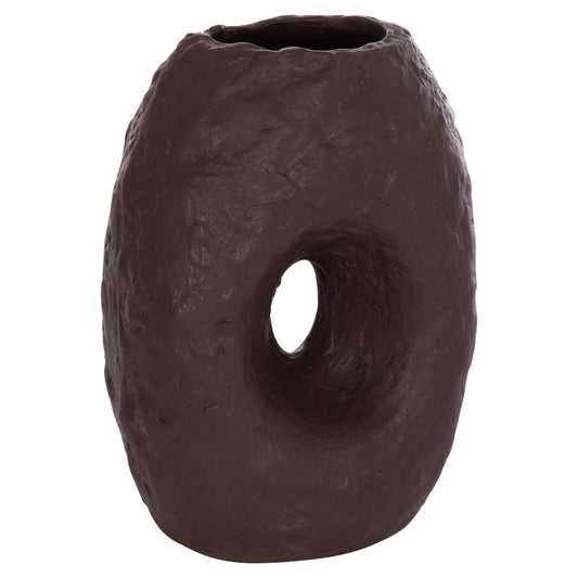 DECORATIVE TABLE VASE NAMENTIS HM4673.07L TERRACOTA IN CHOCOLATE COLOR--26.5x16x36.5Hcm.