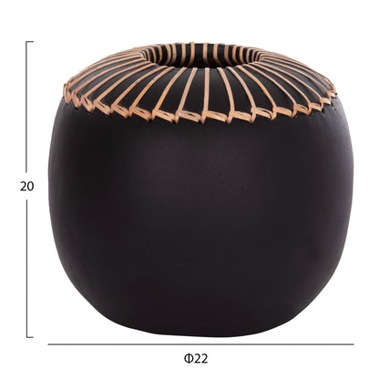 DECORATIVE TABLE VASE LENNOX HM4675.01L TERRACOTA IN BLACK--Φ22x20Hcm.