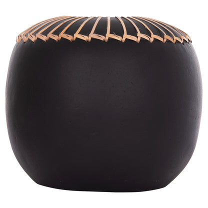 DECORATIVE TABLE VASE LENNOX HM4675.01L TERRACOTA IN BLACK--Φ22x20Hcm.