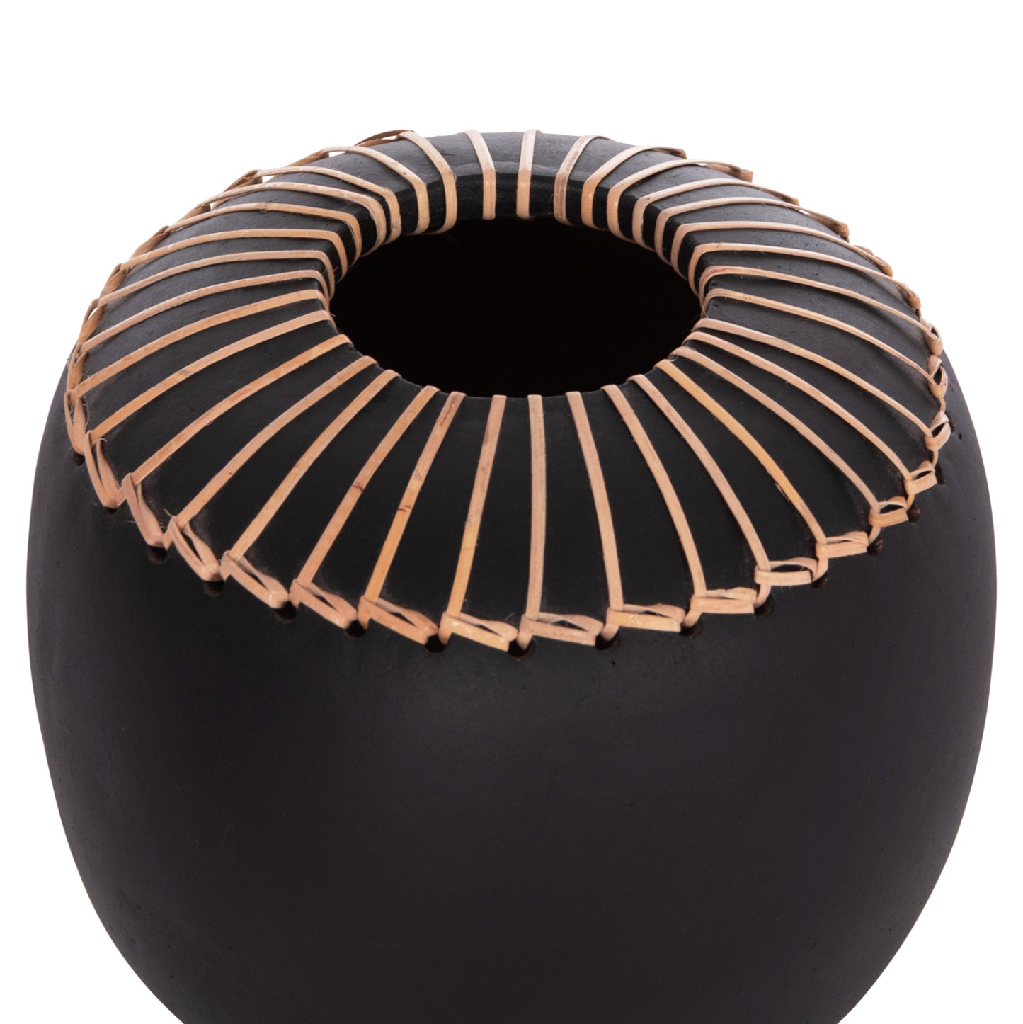 DECORATIVE TABLE VASE LENNOX HM4675.01L TERRACOTA IN BLACK--Φ22x20Hcm.