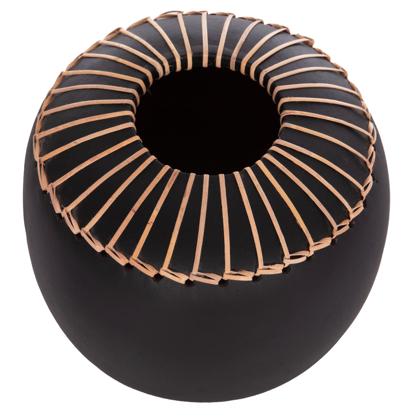 DECORATIVE TABLE VASE LENNOX HM4675.01L TERRACOTA IN BLACK--Φ22x20Hcm.