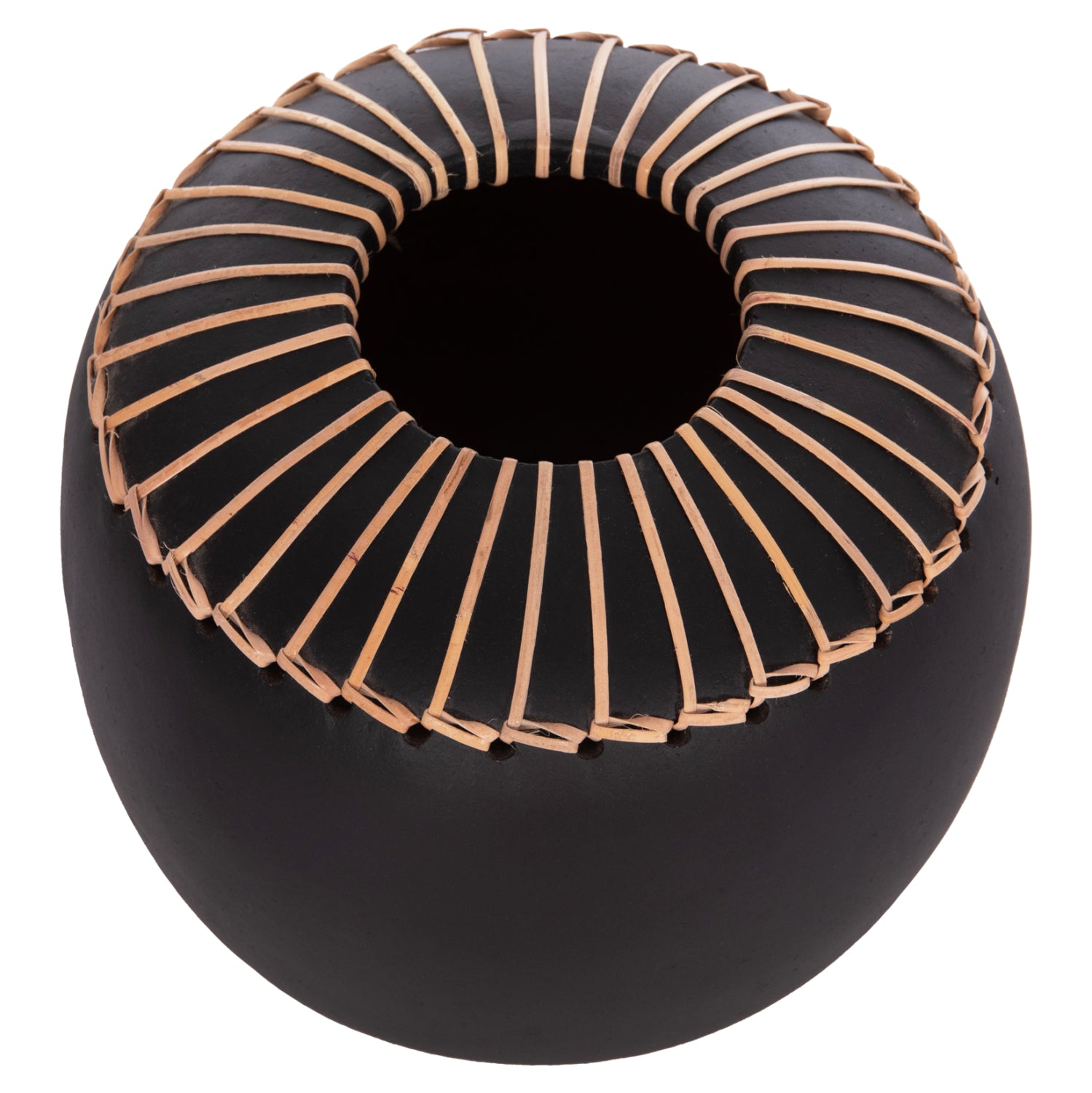 DECORATIVE TABLE VASE LENNOX HM4675.01L TERRACOTA IN BLACK--Φ22x20Hcm.