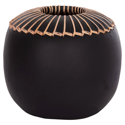 DECORATIVE TABLE VASE LENNOX HM4675.01L TERRACOTA IN BLACK--Φ22x20Hcm.