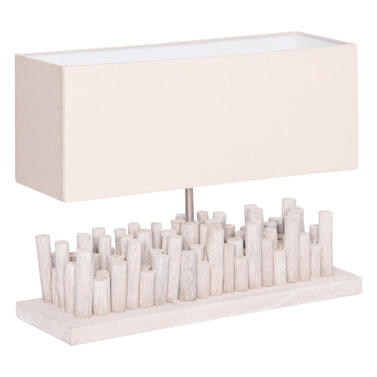TABLE LAMP TWIGGY HM4426 DRIFTWOOD & CAP IN WHITE 50.5x16.5x40Hcm.