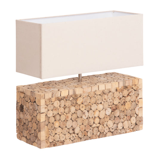 TABLE LAMP TWIGGY HM4437 DRIFTWOOD & WHITE CAP 50.5x16x45.5Hcm.