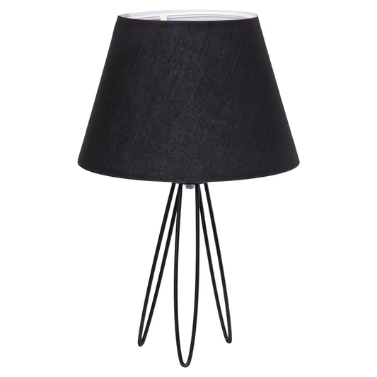 TABLE LAMP LIVO HM4708.01 BLACK WITH TRIPOD METAL BASE Φ22x36Hcm.