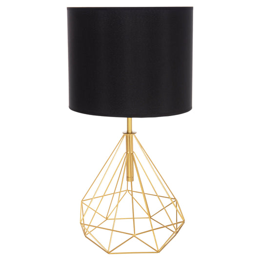 TABLE LAMP GEILO HM7416.12 METAL IN GOLD--BLACK PVC CAP Φ25x48.5Hcm.