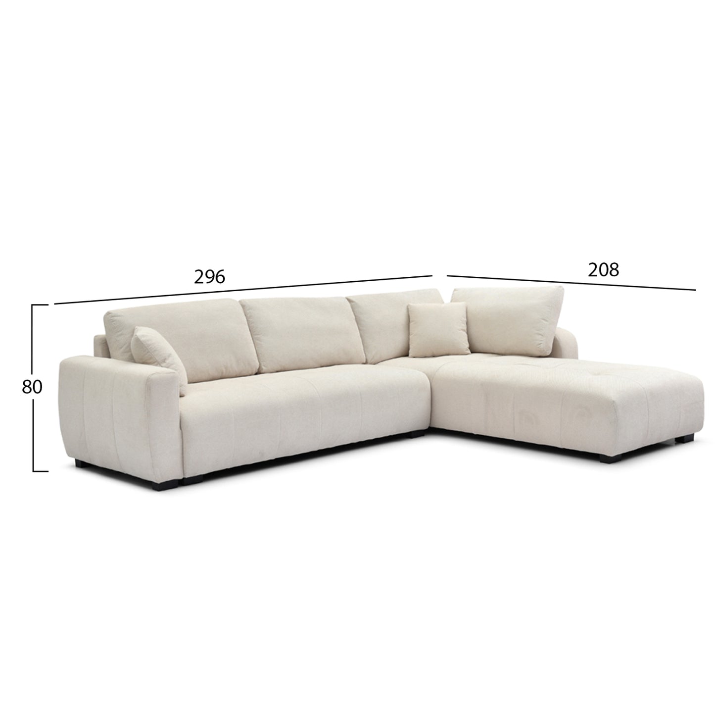 Γωνιακός καναπές ΑΝΑΣΤΡΟΦΟΣ MEDEL HM3288.02 ΕΚΡΟΥ PE ΥΦΑΣΜΑ 296x208x80 εκ.