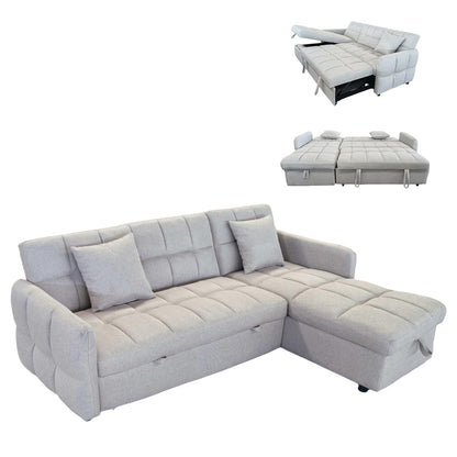 Γωνιακός καναπές-κρεβάτι ΑΝΑΣΤΡΕΦΟΜΕΝος NEZU HM3294.02 Μπεζ ύφασμα 213x145x83 εκ.