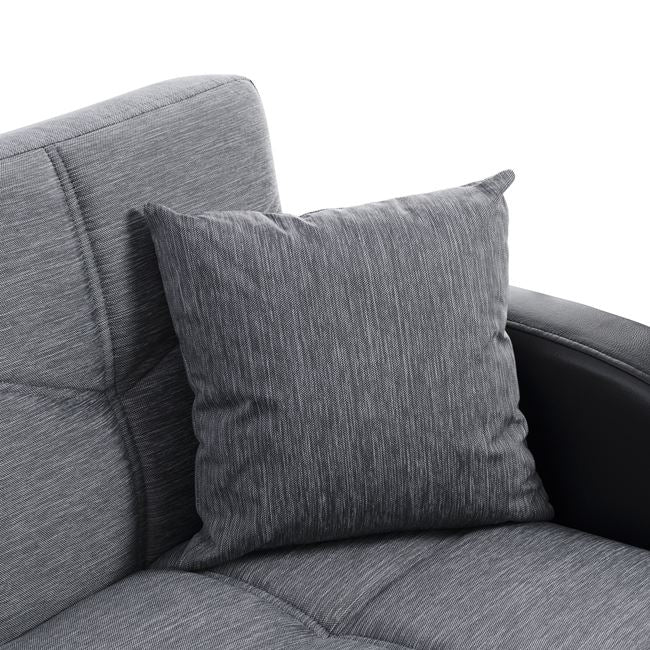 Γωνιακός καναπές/κρεβάτι Emely Γκρι με Μαύρο PU HM3105.01 213x135x85 εκ.