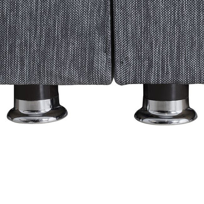 Γωνιακός καναπές/κρεβάτι Emely Γκρι με Μαύρο PU HM3105.01 213x135x85 εκ.