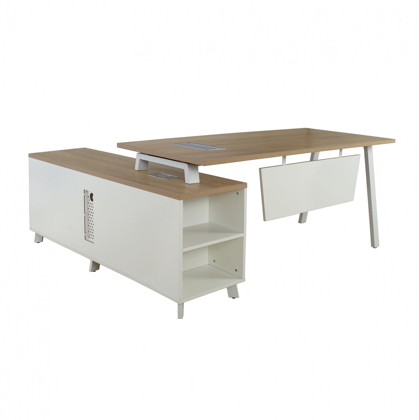 Επαγγελματικό γραφείο γωνίας Status HM2033.02 Sonama-Λευκό 176x162