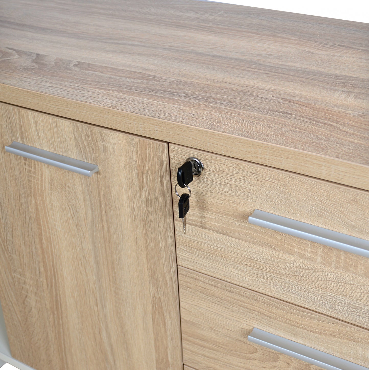 Επαγγελματικό γραφείο γωνίας Status HM2033.02 Sonama-Λευκό 176x162