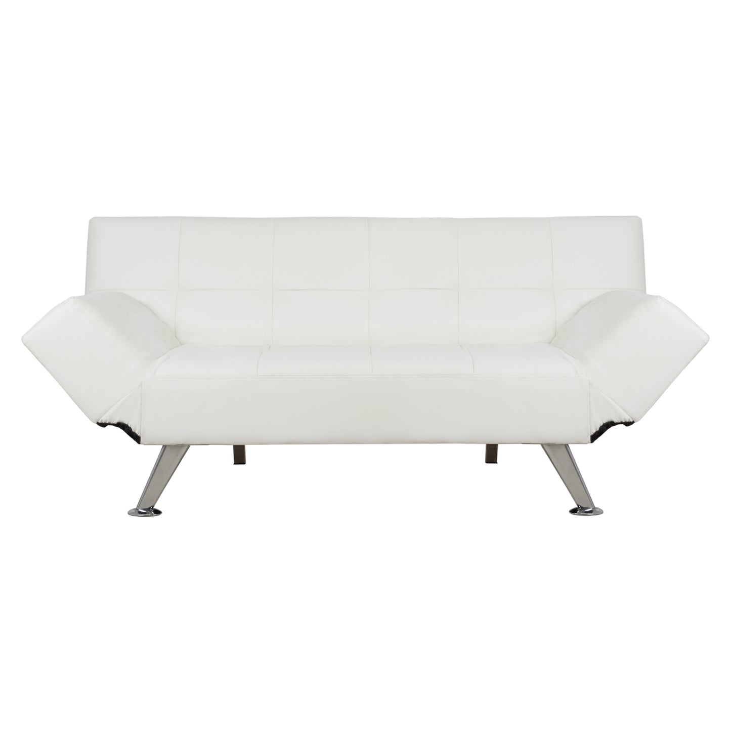 Καναπές/Κρεβάτι HM3001.01 Thom με πτυσσόμενα μπράτσα Λευκό PU 189x93x82 εκ.