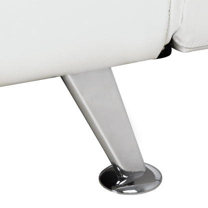 Καναπές/Κρεβάτι HM3001.01 Thom με πτυσσόμενα μπράτσα Λευκό PU 189x93x82 εκ.