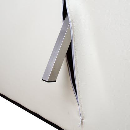 Καναπές/Κρεβάτι HM3001.01 Thom με πτυσσόμενα μπράτσα Λευκό PU 189x93x82 εκ.