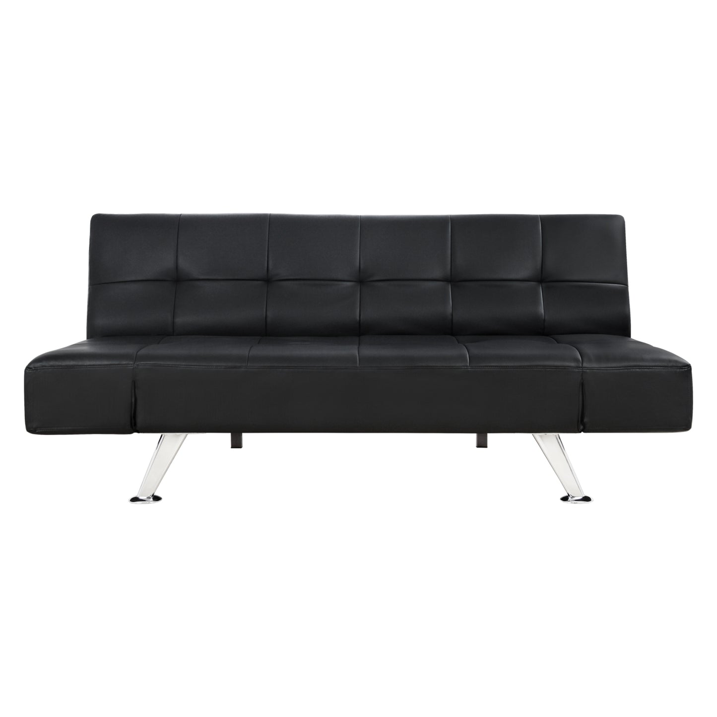 Καναπές/Κρεβάτι HM3001.02 Thom με πτυσσόμενα μπράτσα Μαύρο PU 189x93x82 εκ.