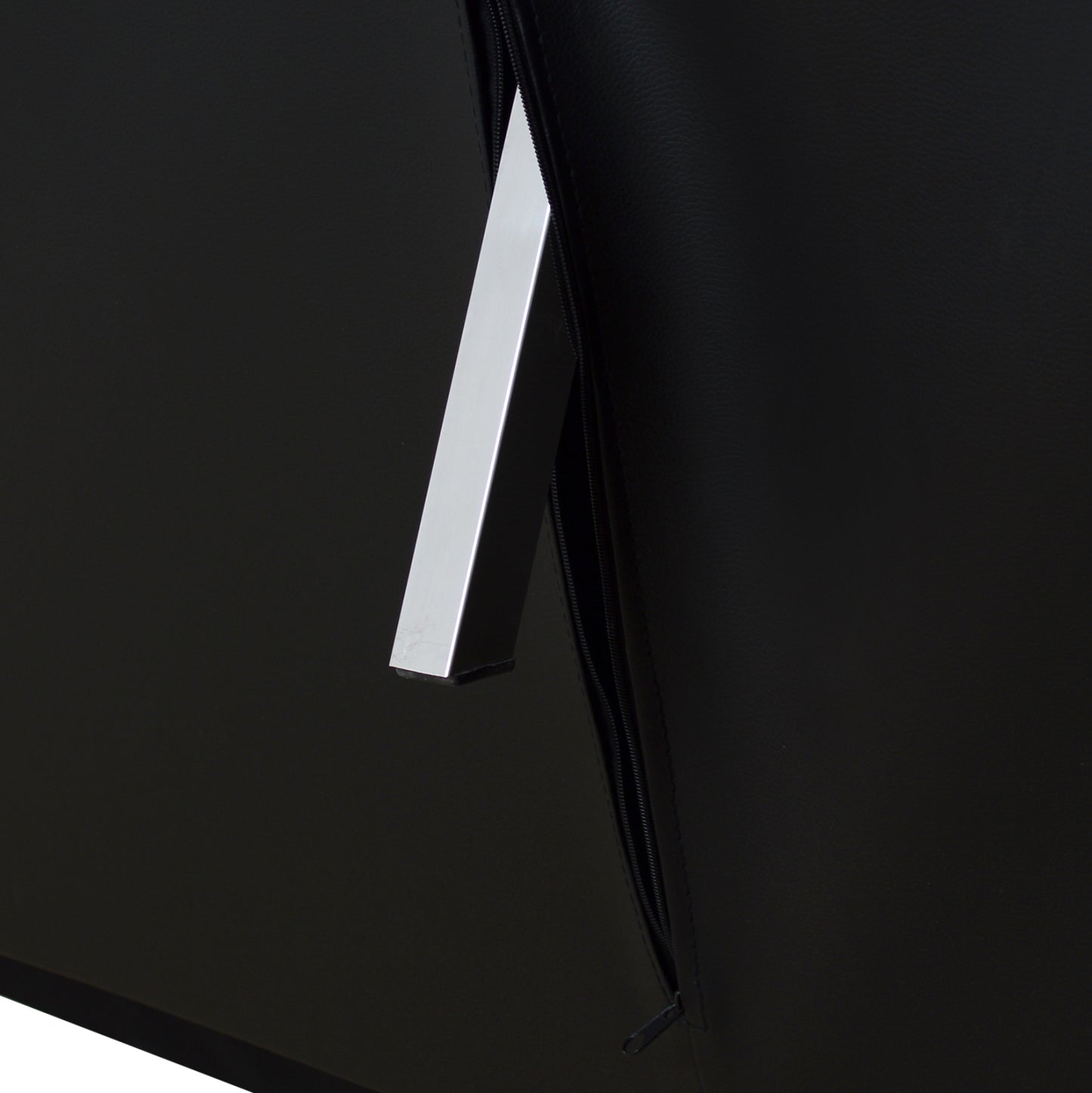 Καναπές/Κρεβάτι HM3001.02 Thom με πτυσσόμενα μπράτσα Μαύρο PU 189x93x82 εκ.