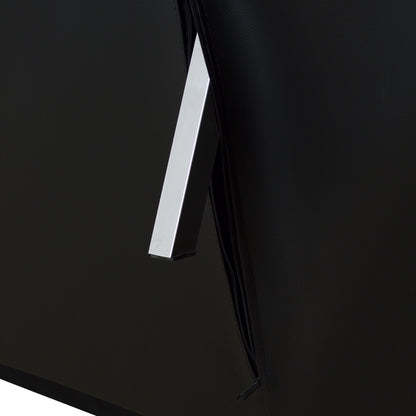 Καναπές/Κρεβάτι HM3001.02 Thom με πτυσσόμενα μπράτσα Μαύρο PU 189x93x82 εκ.