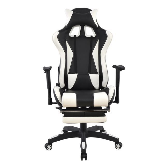 Καρέκλα γραφείου για παιχνίδια HM1063.04 Speed ​​Ασπρόμαυρη με σκαλοπάτι 68 x 71,5 x 134 εκ.