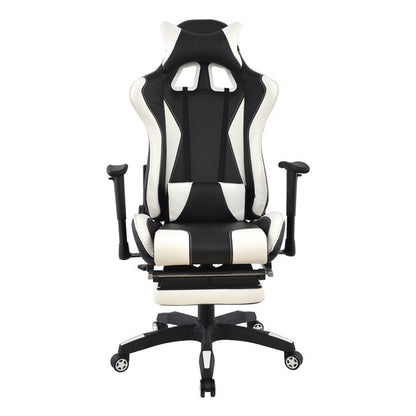 Καρέκλα γραφείου για παιχνίδια HM1063.04 Speed ​​Ασπρόμαυρη με σκαλοπάτι 68 x 71,5 x 134 εκ.