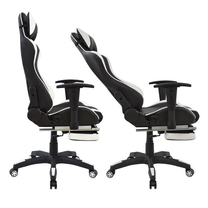 Καρέκλα γραφείου για παιχνίδια HM1063.04 Speed ​​Ασπρόμαυρη με σκαλοπάτι 68 x 71,5 x 134 εκ.