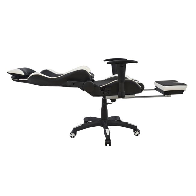 Καρέκλα γραφείου για παιχνίδια HM1063.04 Speed ​​Ασπρόμαυρη με σκαλοπάτι 68 x 71,5 x 134 εκ.