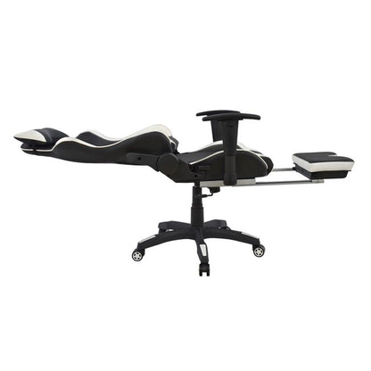 Καρέκλα γραφείου για παιχνίδια HM1063.04 Speed ​​Ασπρόμαυρη με σκαλοπάτι 68 x 71,5 x 134 εκ.