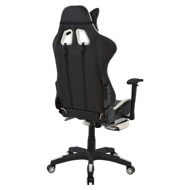 Καρέκλα γραφείου για παιχνίδια HM1063.04 Speed ​​Ασπρόμαυρη με σκαλοπάτι 68 x 71,5 x 134 εκ.