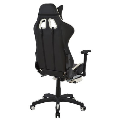 Καρέκλα γραφείου για παιχνίδια HM1063.04 Speed ​​Ασπρόμαυρη με σκαλοπάτι 68 x 71,5 x 134 εκ.