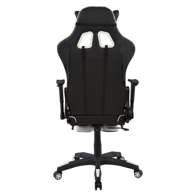 Καρέκλα γραφείου για παιχνίδια HM1063.04 Speed ​​Ασπρόμαυρη με σκαλοπάτι 68 x 71,5 x 134 εκ.