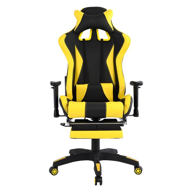 Καρέκλα γραφείου για παιχνίδια HM1063.11 Speed ​​Μαύρο και κίτρινο με σκαλοπάτι 68 x 71,5 x 134 cm
