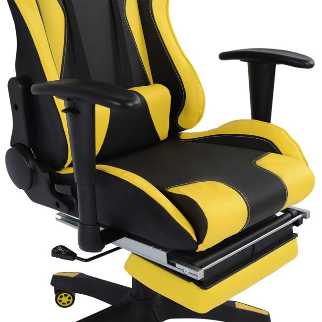 Καρέκλα γραφείου για παιχνίδια HM1063.11 Speed ​​Μαύρο και κίτρινο με σκαλοπάτι 68 x 71,5 x 134 cm